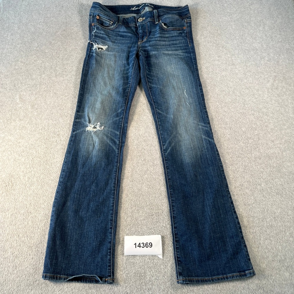 American Eagle Outfitters Slim Bootcut Jeans Womens 8 Blue Denim Cotton Stretch